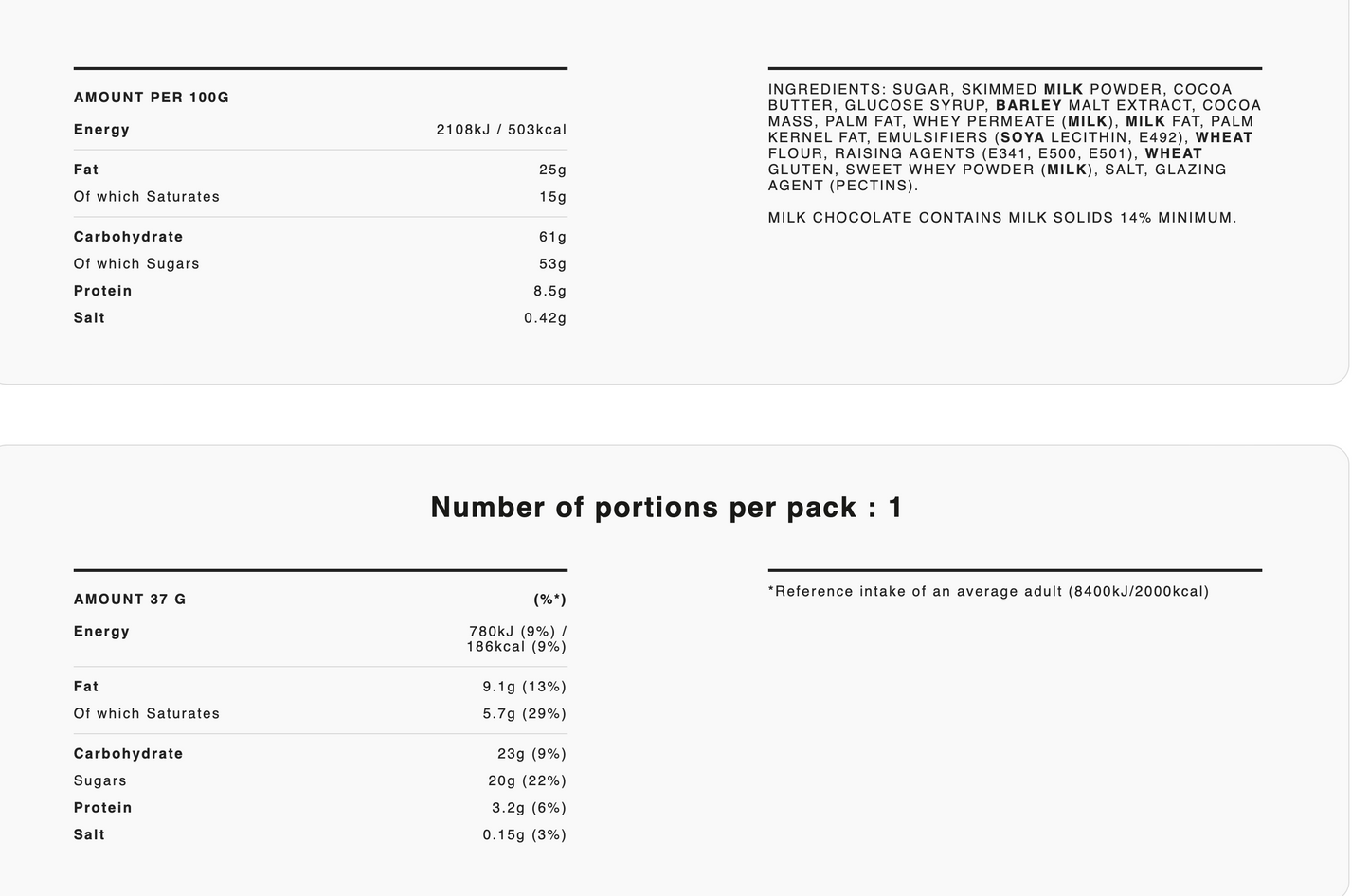 Irresistible combination of crisp malted milk center 37 gr pack of 6