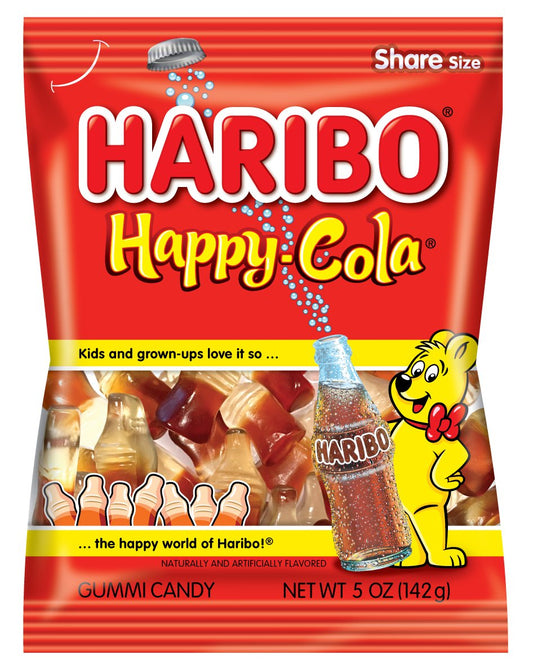Haribo Gummi Candy, Happy-Cola, 5 oz. Bag Pack of 12