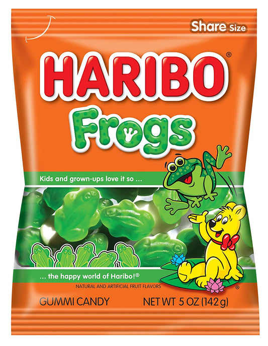 Haribo Gummi Candy, Frogs, 5 oz. Bag (Pack of 12)