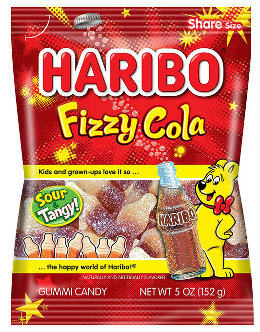 Haribo Gummi Candy, Fizzy Cola, 5 oz. Bag (Pack of 12)